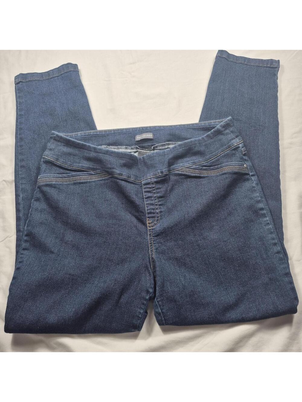 Van Heusen Women's Navy Pocket Button and Zip Jeans sz 14